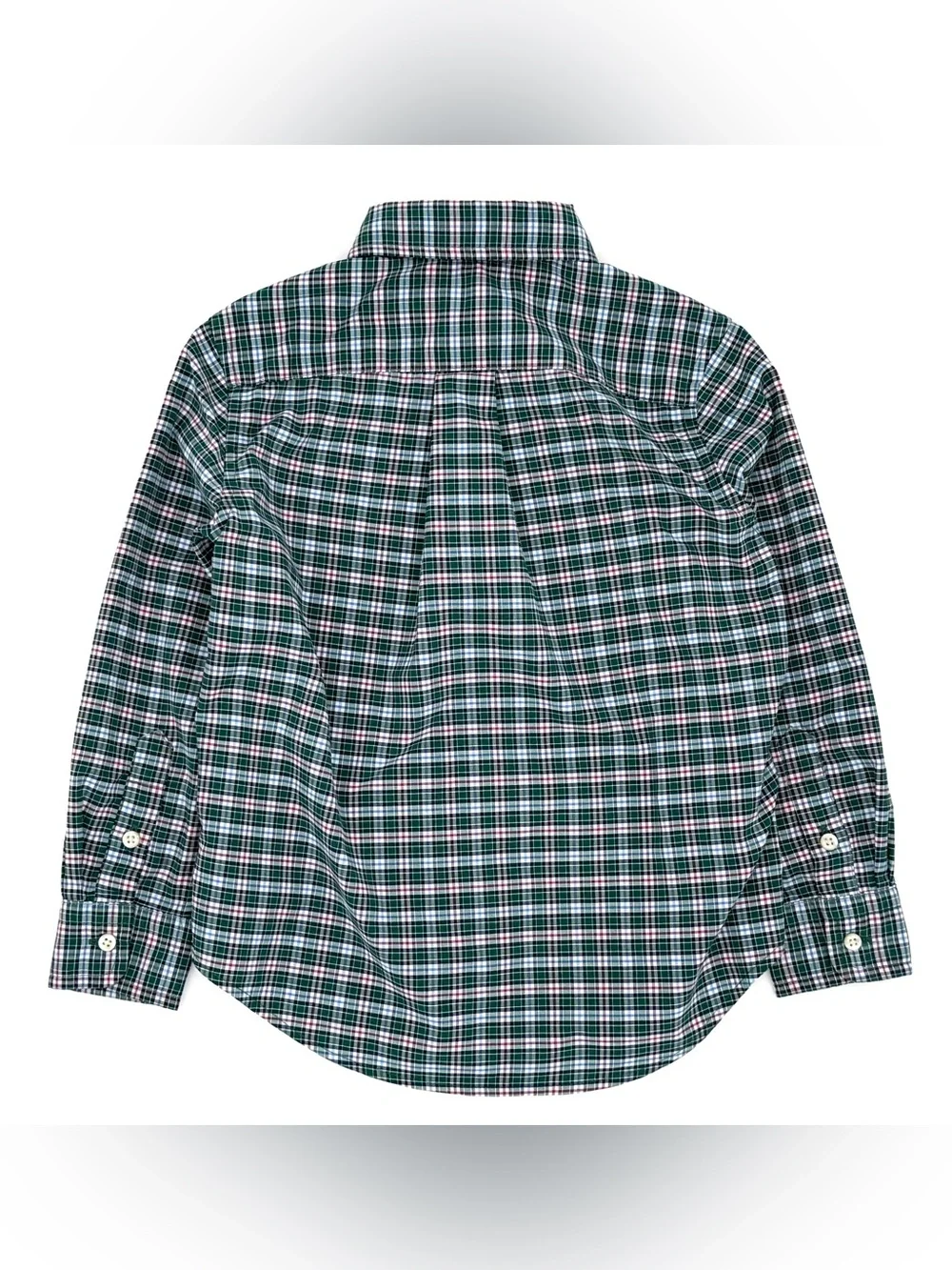 EUC Ralph Lauren Boys Holiday / Christmas Plaid Button Down Shirt In Green 4/4T